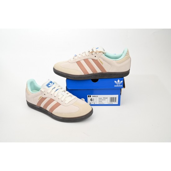 Adidas Originals Samba Vegan OG Beige Brown Turqoise For Women And Men Running Shoes ID2047