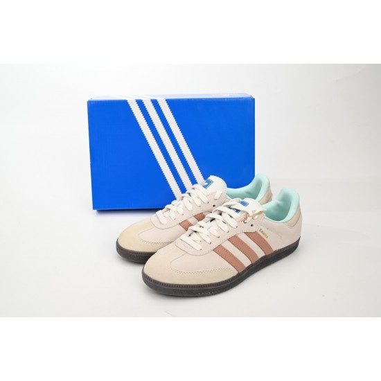 Adidas Originals Samba Vegan OG Beige Brown Turqoise For Women And Men Running Shoes ID2047