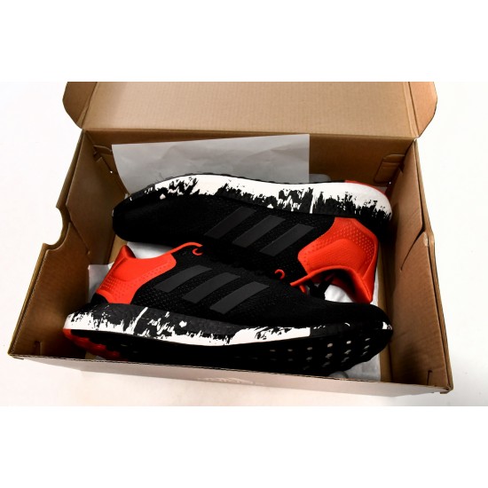 Adidas Pure Boost 21 Black Vivid Red For Men Running Shoes GV7702