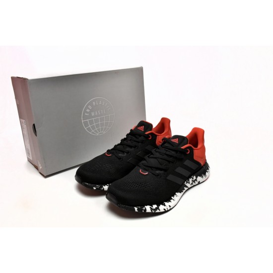 Adidas Pure Boost 21 Black Vivid Red For Men Running Shoes GV7702