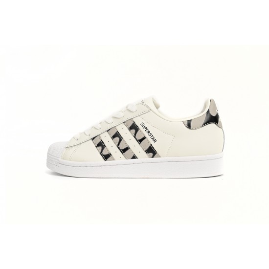 Adidas Superstar Sneakers Beige White Black For Women Shoes HP9779