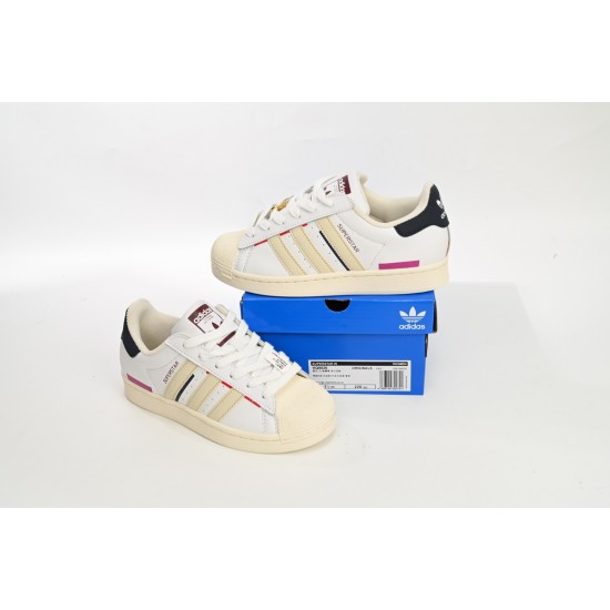 Adidas Superstar Sneakers Cherry Blossom Gradient Black White Purple For Women Shoes HQ6626