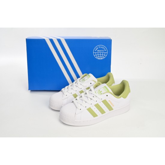 Adidas Superstar Sneakers Cherry Blossom White Green For Women Shoes GY5986