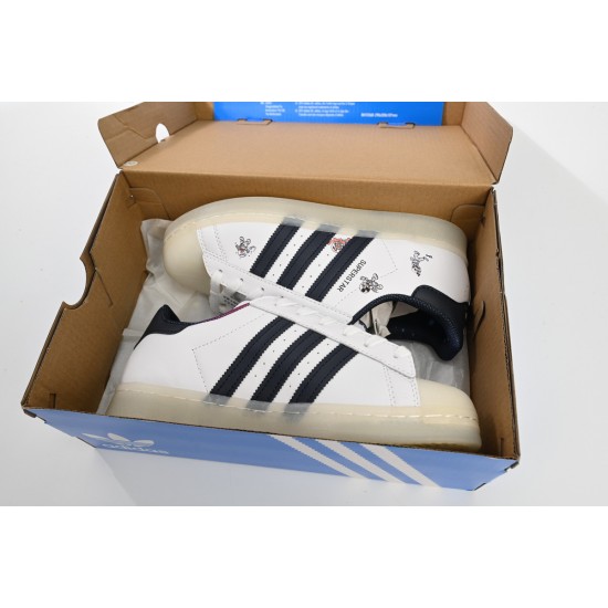 Adidas Superstar Sneakers White Beige Black For Women Shoes HQ2175