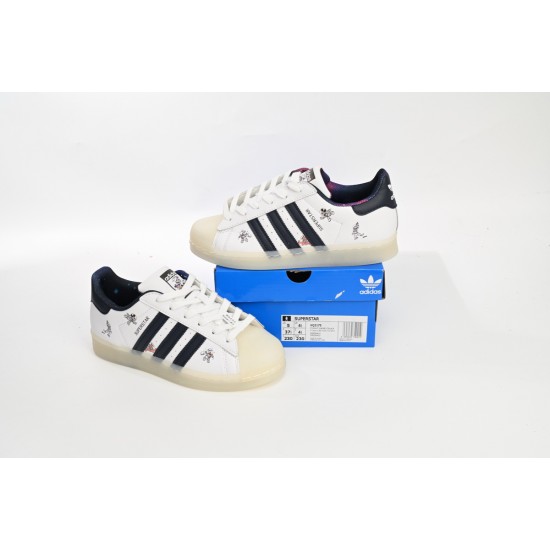 Adidas Superstar Sneakers White Beige Black For Women Shoes HQ2175