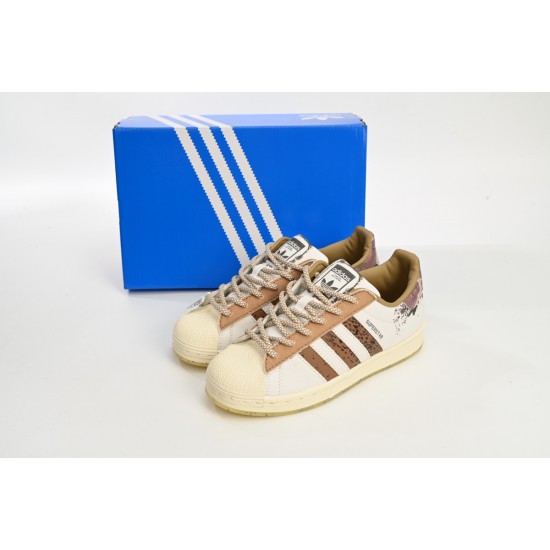 Adidas Superstar Sneakers White Beige Brown For Women And Men Shoes IG5976