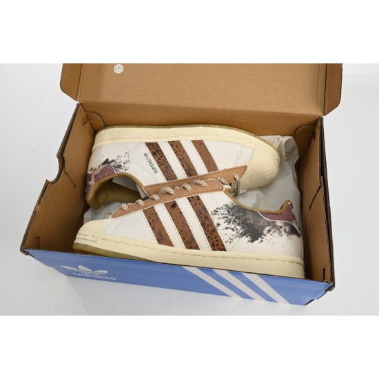 Adidas Superstar Sneakers White Beige Brown For Women And Men Shoes IG5976