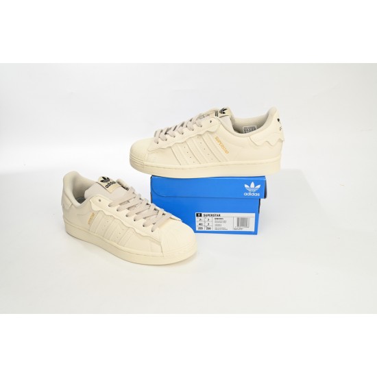 Adidas Superstar Sneakers White Beige For Women And Men Shoes GW4441