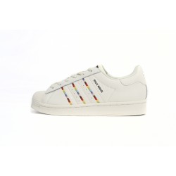 Adidas Superstar Sneakers White Black Gold White Rainbow For Women And Men Shoes ID7493 