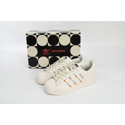 Adidas Superstar Sneakers White Black Gold White Rainbow For Women And Men Shoes ID7493 