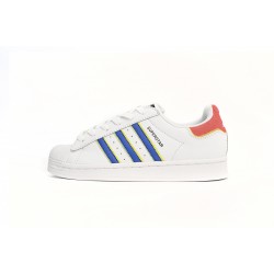 Adidas Superstar Sneakers White Blue And Red For Women Shoes HQ1939 