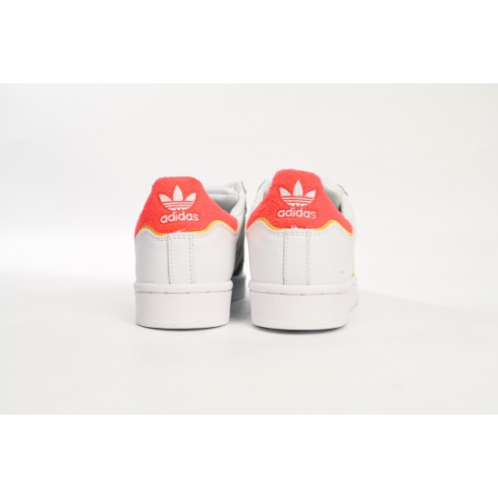 Adidas Superstar Sneakers White Blue And Red For Women Shoes HQ1939