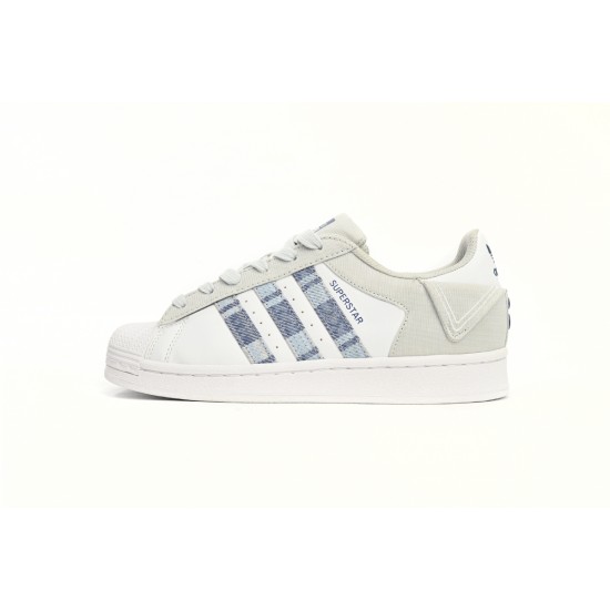 Adidas Superstar Sneakers White New Cherry Denim Blue For Women Shoes IG3005