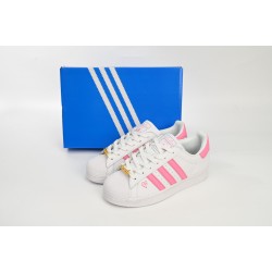 Adidas Superstar Sneakers White Pink For Women Shoes FU7444 