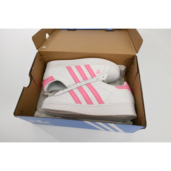 Adidas Superstar Sneakers White Pink For Women Shoes FU7444