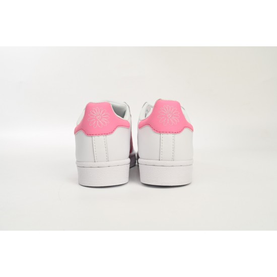 Adidas Superstar Sneakers White Pink For Women Shoes FU7444