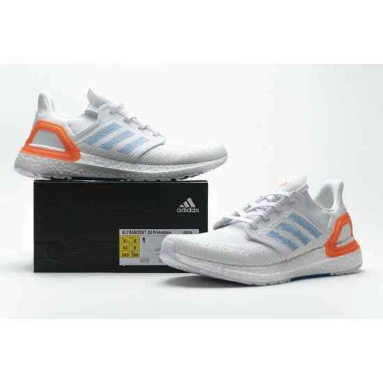 Adidas Ultra BOOST 20 Primeblue White Blue Orange For Men Shoes EG0768