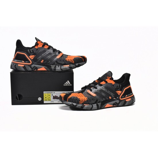 Adidas Ultra Boost 20 Black Signal Orange For Men Running Shoes FV8330