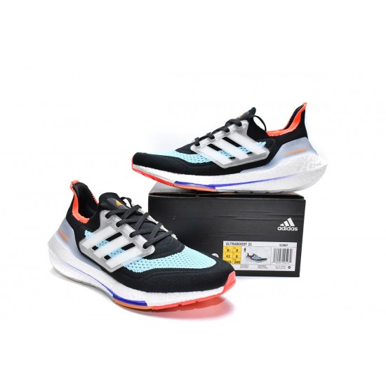 Adidas Ultra Boost 2021 Black Blue Orange For Men Running Shoes S23867