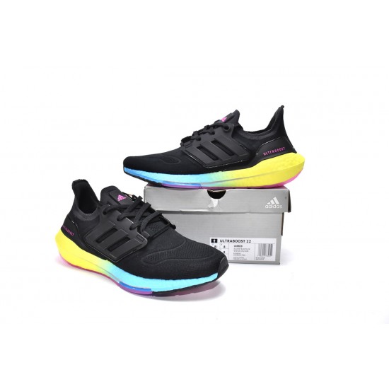 Adidas Ultra Boost 2022 Black Gradient Yellow For Men Running Shoes GV8829