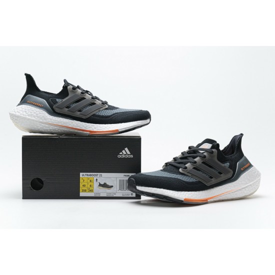 Adidas Ultra Boost 2022 Black Grey Orange For Men Running Shoes FY0389