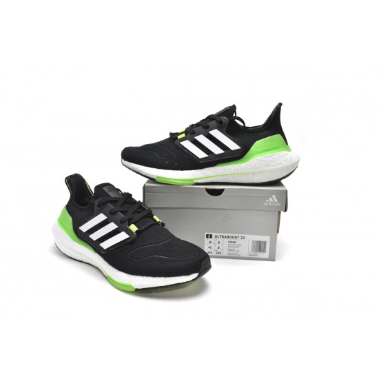 Adidas Ultra Boost 2022 Black Solar Green For Men Running Shoes GX6640