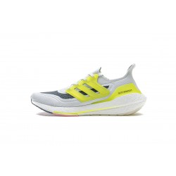 Adidas Ultra Boost 2022 White Grey Yellow For Men Running Shoes FY1214 