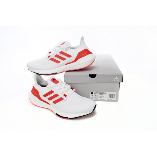 Adidas Ultra Boost 2022 White Red For Men Running Shoes HP2485