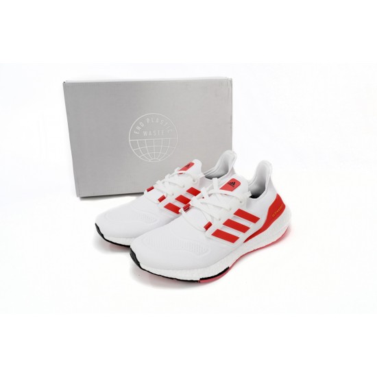 Adidas Ultra Boost 2022 White Red For Men Running Shoes HP2485