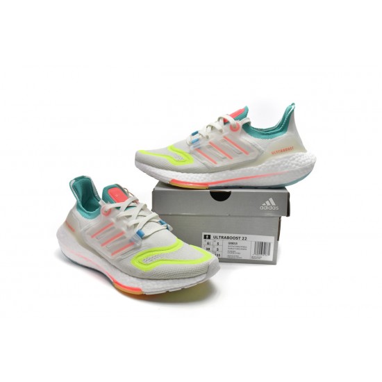 Adidas Ultra Boost 2022 White Turqoise Yellow For Women Running Shoes GX8015