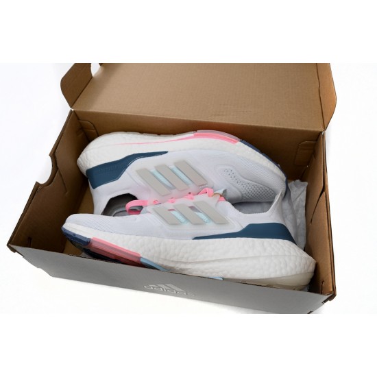 Adidas Ultra Boost 22 Grey Dark Green Pink For Women Running Shoes GX5929