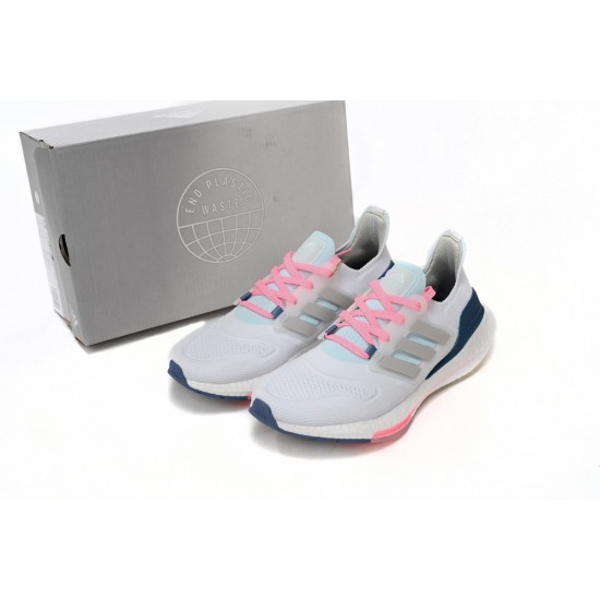 Adidas Ultra Boost 22 Grey Dark Green Pink For Women Running Shoes GX5929