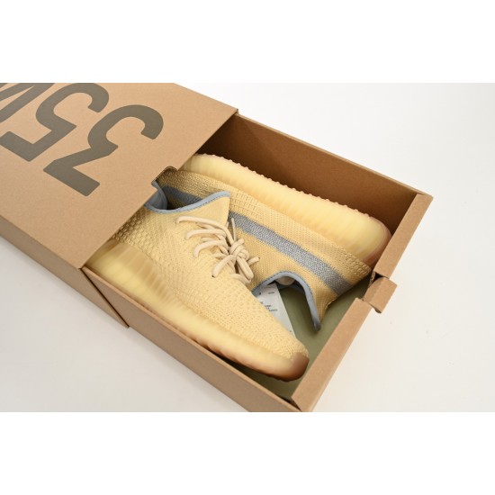 Yeezy Boost 350 V2 Linen Grey Yellow For Women And Men Running Shoes FY5158